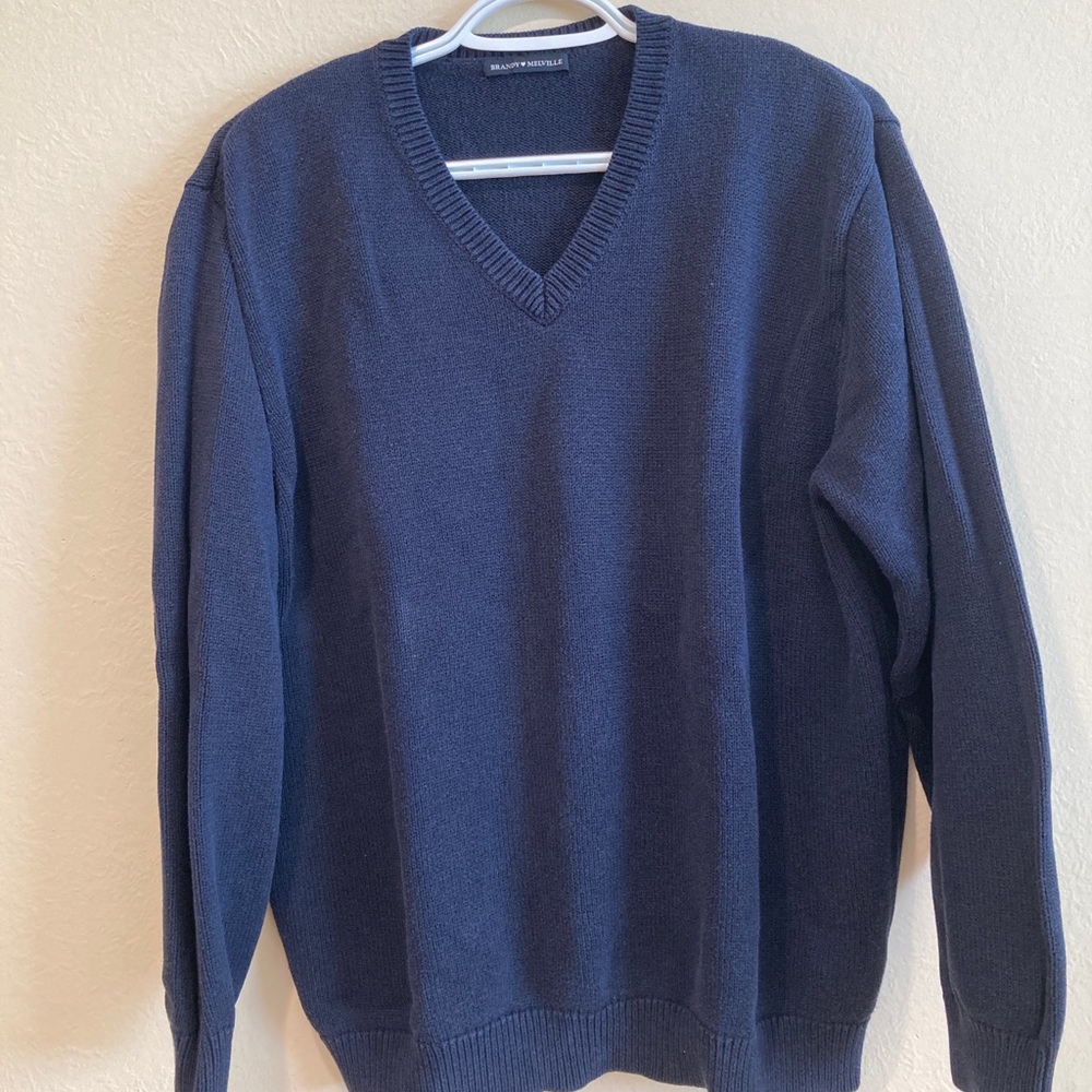 brandy melville v-neck navy knit sweater